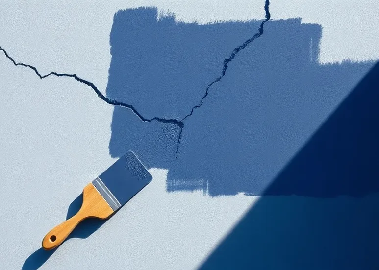 Ponçage et rebouchage des fissures avant mise en peinture